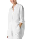 Eileen Fisher Classic Collar Long Shirt In White