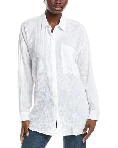 Eileen Fisher Classic Collar Linen Shirt In White