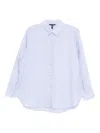 Eileen Fisher Oversize Organic Cotton Button-up Shirt In Blue