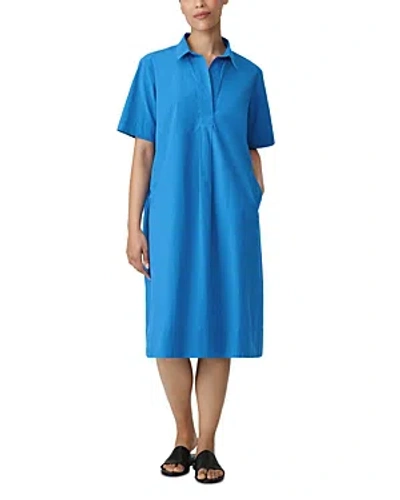 Eileen Fisher Classic Collar Midi Dress In Calypso