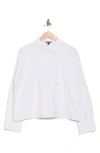 Eileen Fisher Classic Collar Organic Cotton Blend Jacket In White