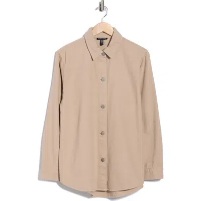 Eileen Fisher Classic Collar Organic Cotton Shirt Jacket In Multi