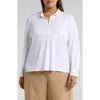 Eileen Fisher Classic Collar Organic Linen Button-up Shirt In White