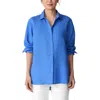 Eileen Fisher Organic Handkerchief Linen Classic Collar Shirt In Ultramarine In Ultramarine