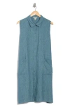 Eileen Fisher Sleeveless Organic Linen Shirtdress