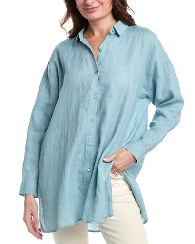 Eileen Fisher Classic Collar Shirt In Blue