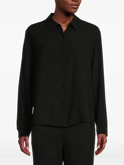 Eileen Fisher Classic-collar Shirt In Black