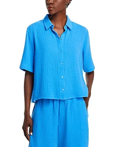 Eileen Fisher Classic Collar Shirt In Blue