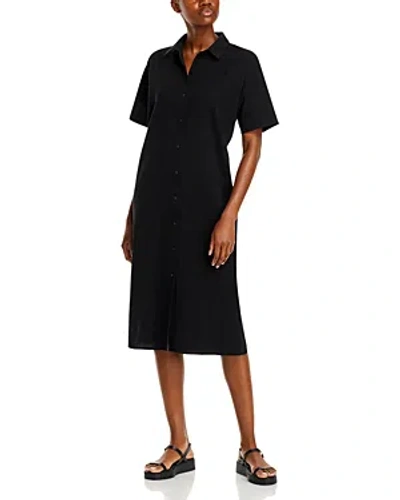 Eileen Fisher Classic Collar Shirt Dress In Black