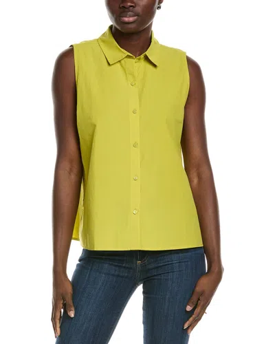 Eileen Fisher Classic Collar Shirt In Green