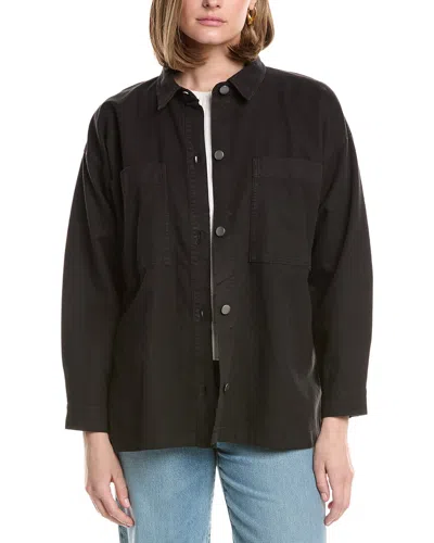 Eileen Fisher Classic Collar Shirt Jacket In Black