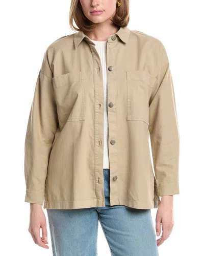 Eileen Fisher Classic Collar Shirt Jacket In Brown