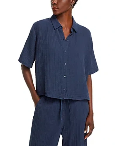 Eileen Fisher Classic Collar Shirt In Blue