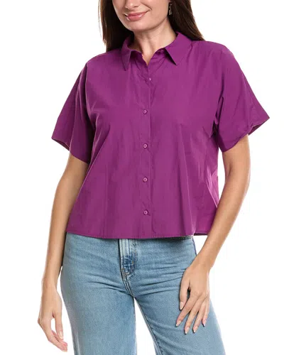 Eileen Fisher Classic Collar Shirt In Purple