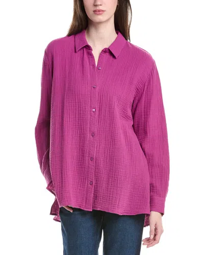 Eileen Fisher Classic Collar Shirt In Purple