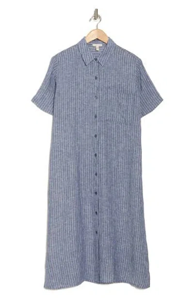Eileen Fisher Classic Collar Shirtdress In Blue