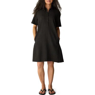 Eileen Fisher Classic Collar Shirtdress In Black White
