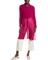 Eileen Fisher Classic Collar Silk Shirt In Pink