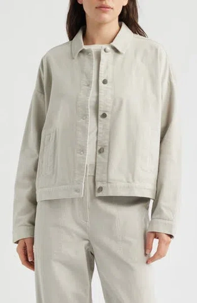 Eileen Fisher Classic Collar Stretch Organic Collar Corduroy Jacket In Neutral