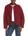 Eileen Fisher Classic Collar Wool-blend Jacket In Red