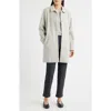 Eileen Fisher Soft Wool Herringbone Classic Collar Coat In Gray