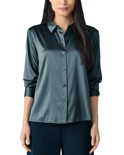 Eileen Fisher Classic Collared Shirt In Euclyptus