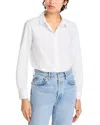 Eileen Fisher Classic Collar Easy Organic Cotton Button-up Shirt In White