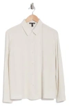 Eileen Fisher Classic Silk Button-up Shirt In Bone