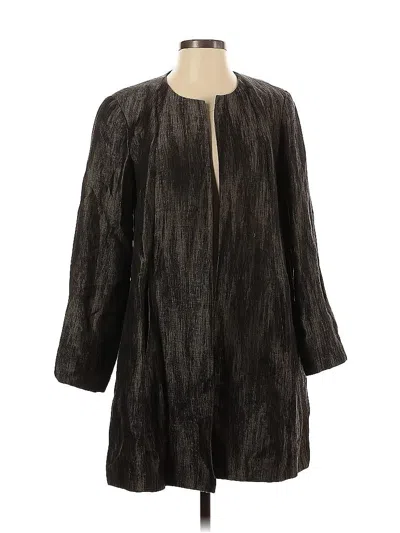 Pre-owned Eileen Fisher Coat In Black