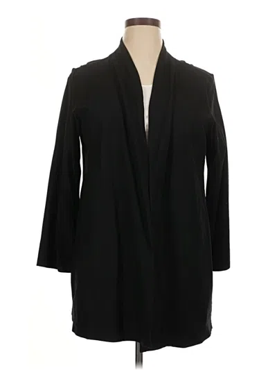 Pre-owned Eileen Fisher Coat In Black