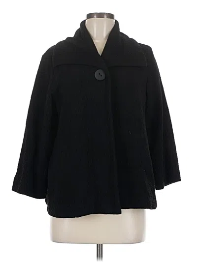 Pre-owned Eileen Fisher Coat In Black