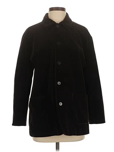 Pre-owned Eileen Fisher Coat In Black