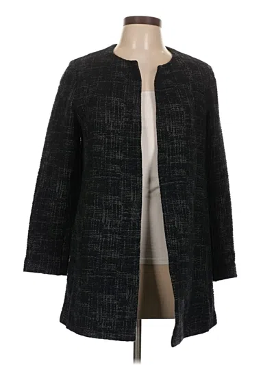 Pre-owned Eileen Fisher Coat In Black