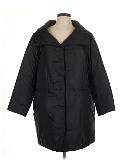 Pre-owned Eileen Fisher Coat In Black