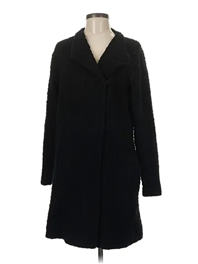 Pre-owned Eileen Fisher Coat In Black