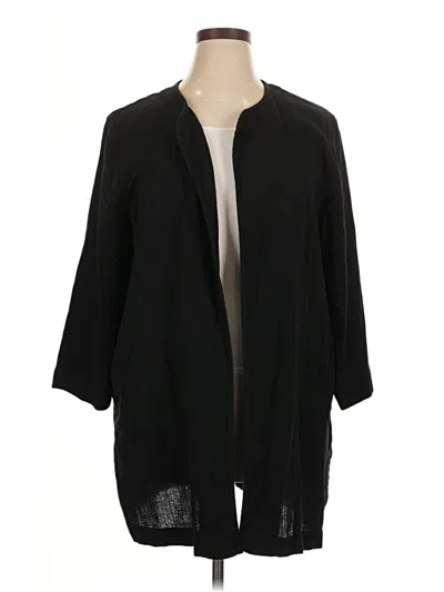 Pre-owned Eileen Fisher Coat In Black