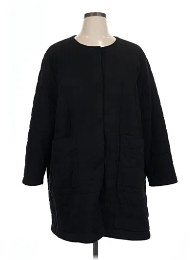 Pre-owned Eileen Fisher Coat In Black