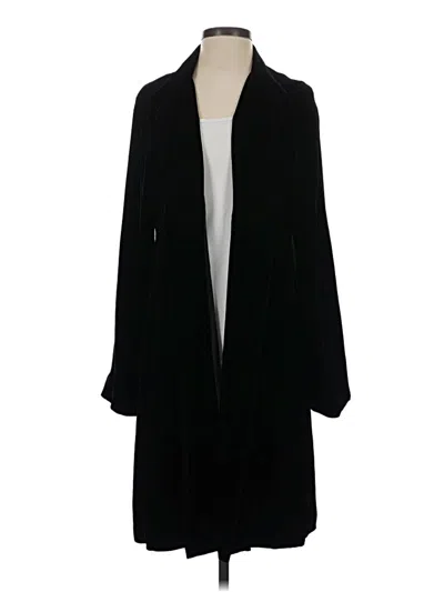 Pre-owned Eileen Fisher Coat In Black