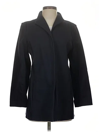 Pre-owned Eileen Fisher Coat In Black