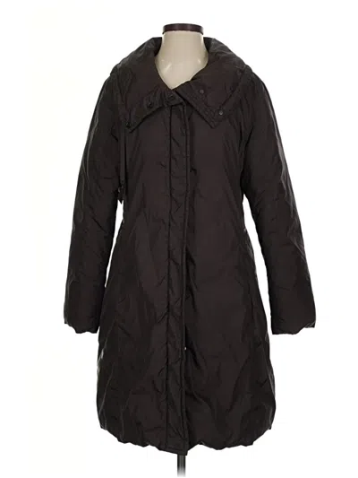 Pre-owned Eileen Fisher Coat In Black