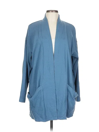 Pre-owned Eileen Fisher Coat In Blue