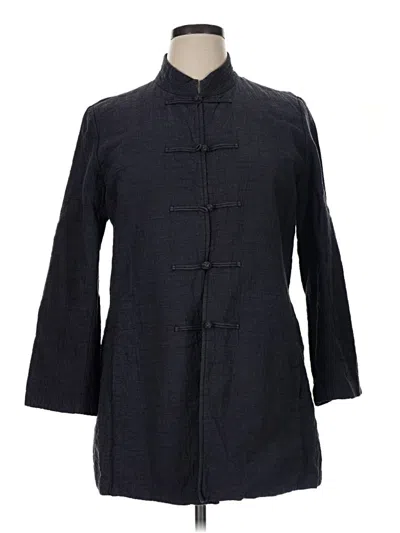 Pre-owned Eileen Fisher Coat In Blue