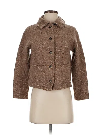 Pre-owned Eileen Fisher Coat In Brown