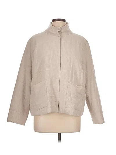 Pre-owned Eileen Fisher Coat In Brown