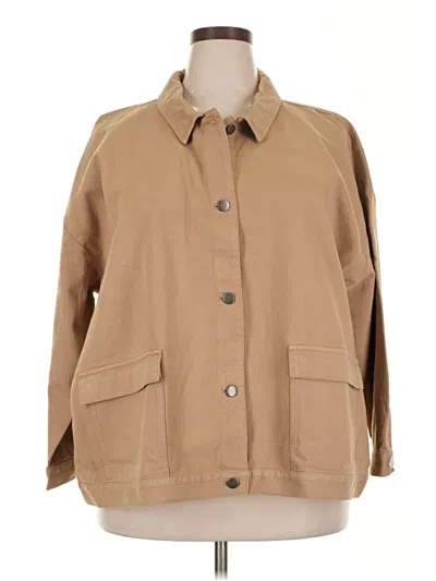 Pre-owned Eileen Fisher Coat In Brown