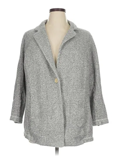 Pre-owned Eileen Fisher Coat In Gray
