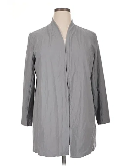 Pre-owned Eileen Fisher Coat In Gray