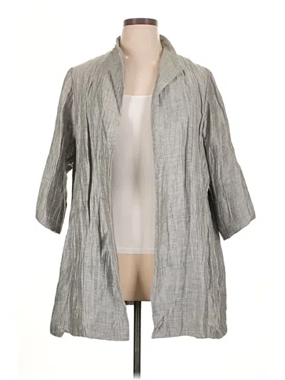 Pre-owned Eileen Fisher Coat In Gray