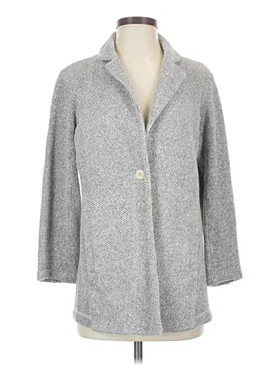 Pre-owned Eileen Fisher Coat In Gray
