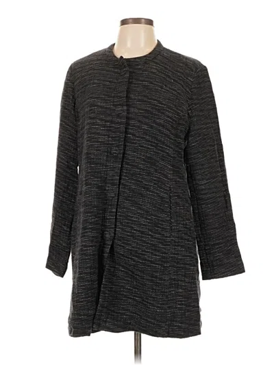 Pre-owned Eileen Fisher Coat In Gray